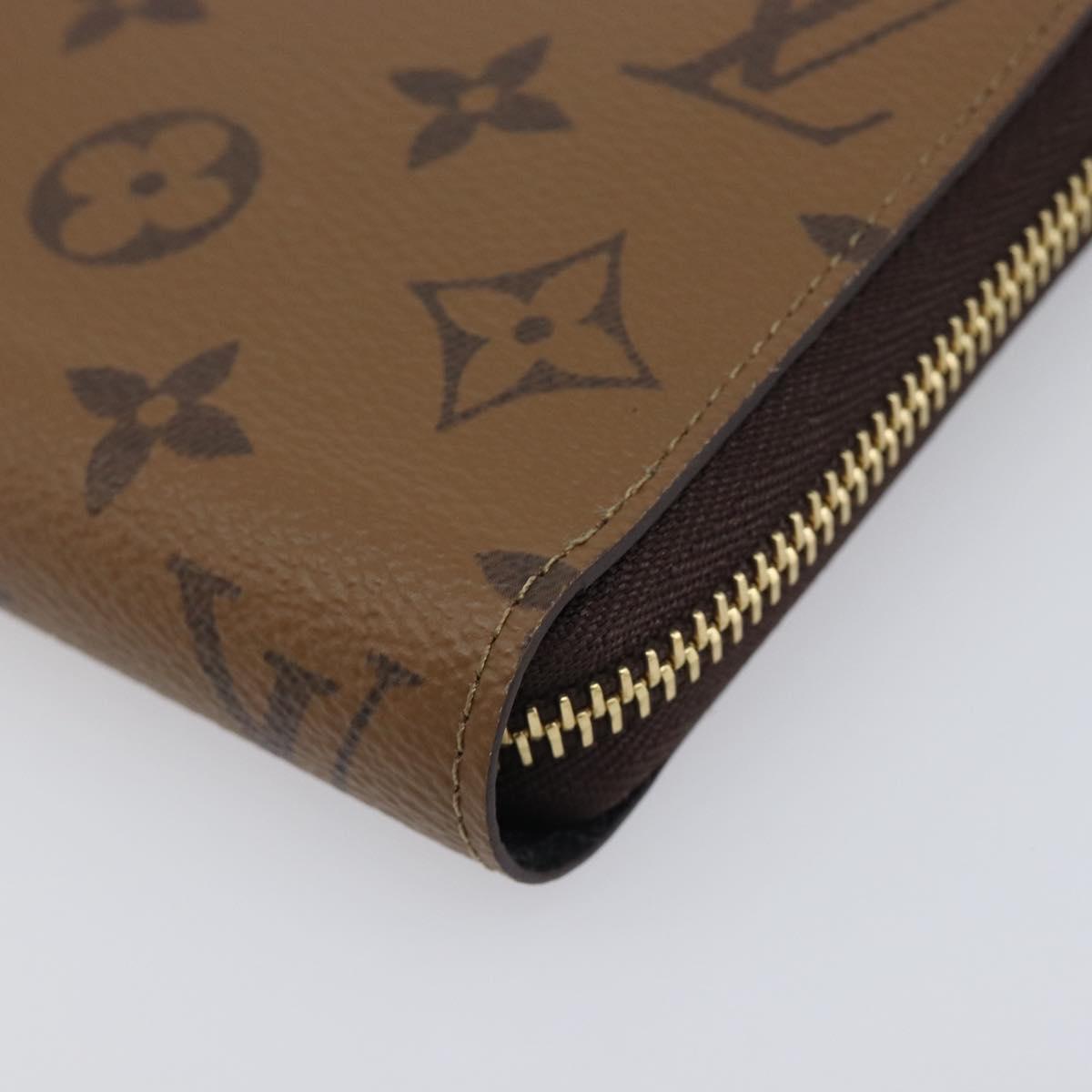 LOUIS VUITTON Monogram Reverse Zippy Wallet Long Wallet M82444 LV Auth 206498SAM