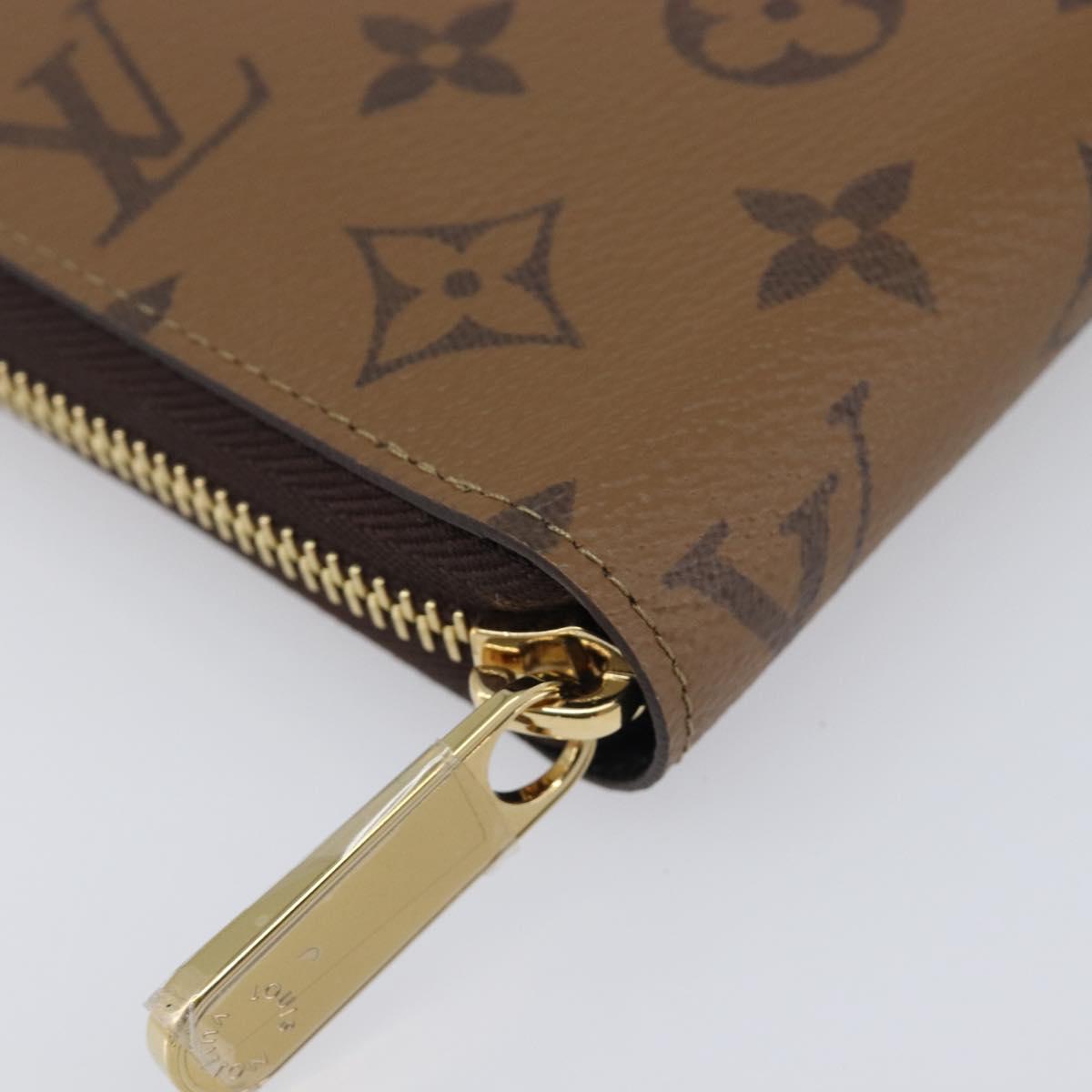 LOUIS VUITTON Monogram Reverse Zippy Wallet Long Wallet M82444 LV Auth 206498SAM