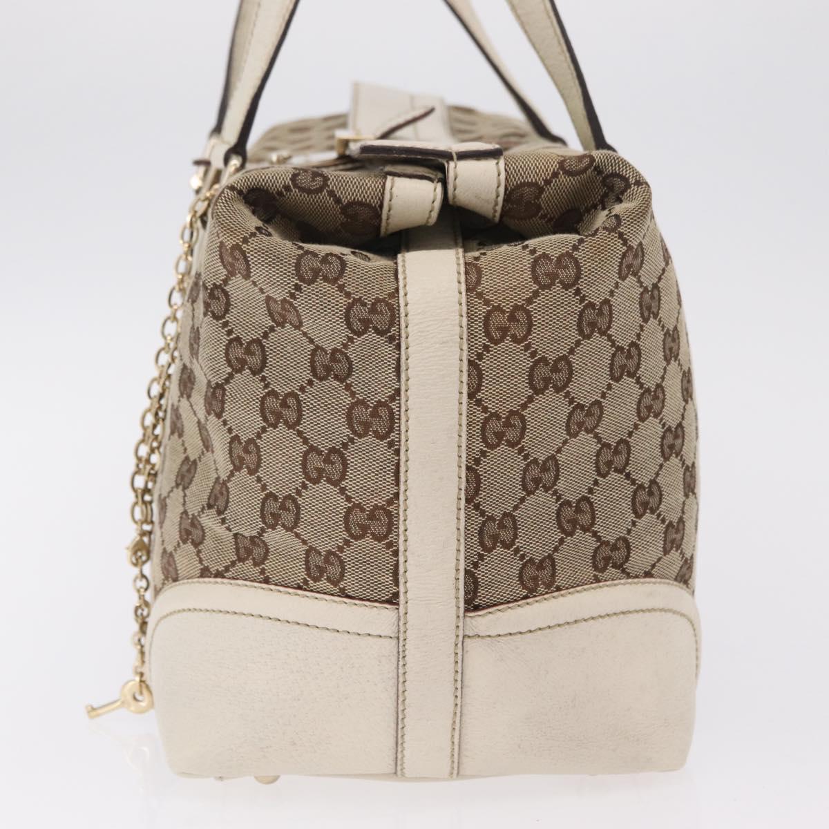 GUCCI GG Canvas Web Sherry Line Tote Bag Beige Gold 150335 Auth 206504