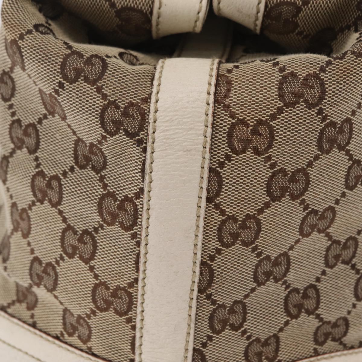 GUCCI GG Canvas Web Sherry Line Tote Bag Beige Gold 150335 Auth 206504
