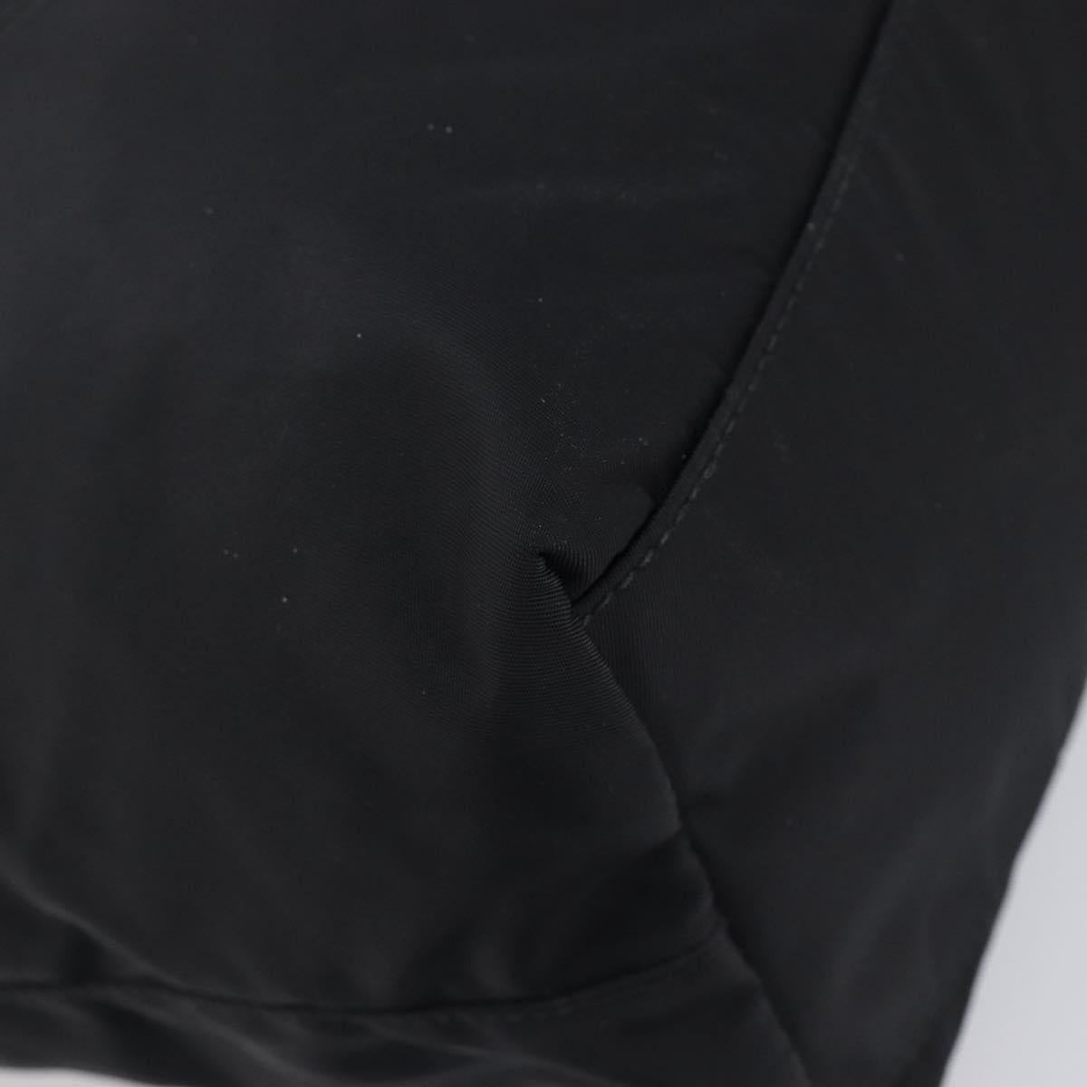 PRADA Tote Bag Nylon Black Gold Auth 206507A