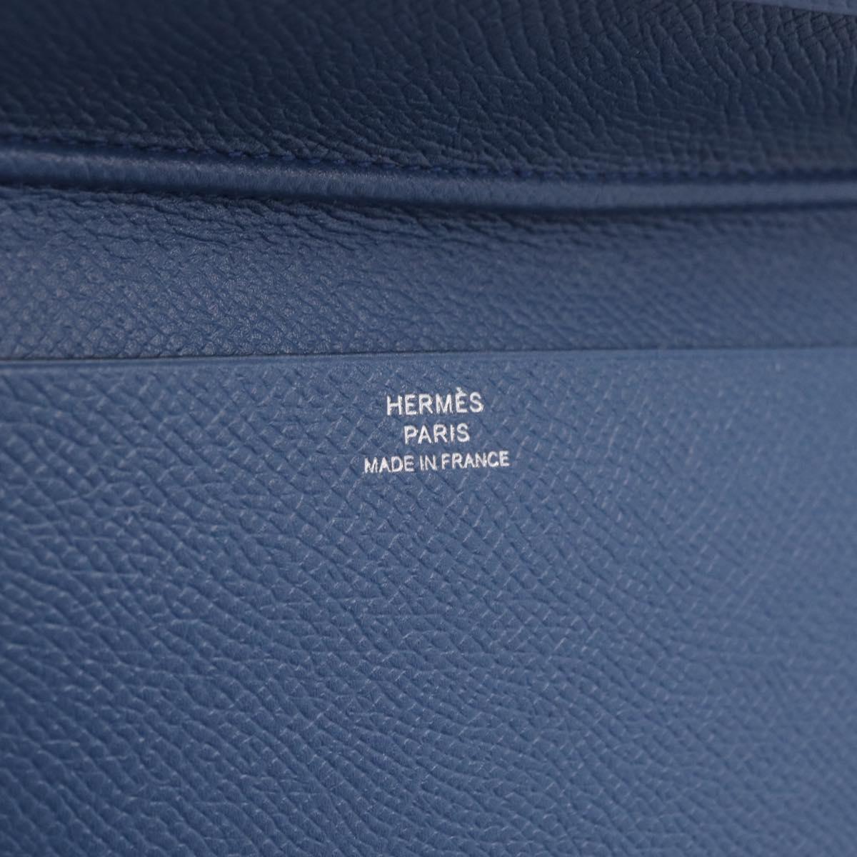 HERMES Agenda Vision Day Planner Cover Leather Blue Auth 206514M
