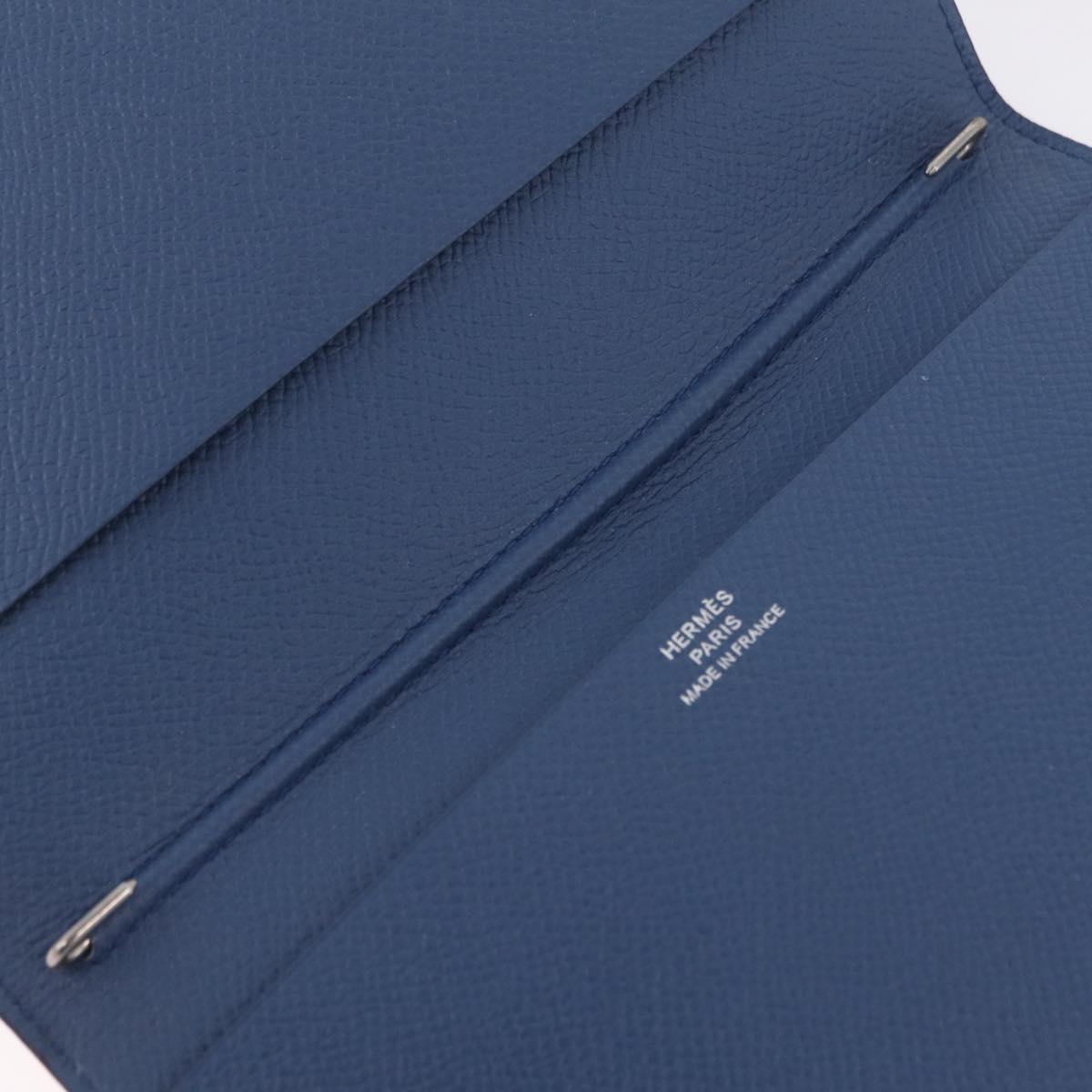 HERMES Agenda Vision Day Planner Cover Leather Blue Auth 206514M