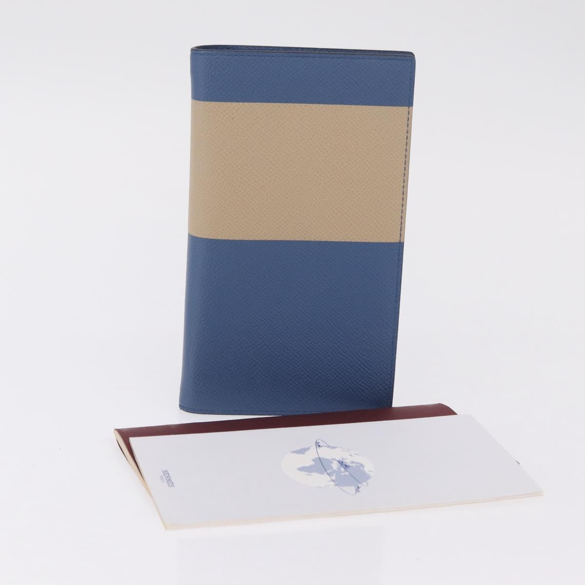 HERMES Agenda Vision Day Planner Cover Leather Blue Auth 206514M