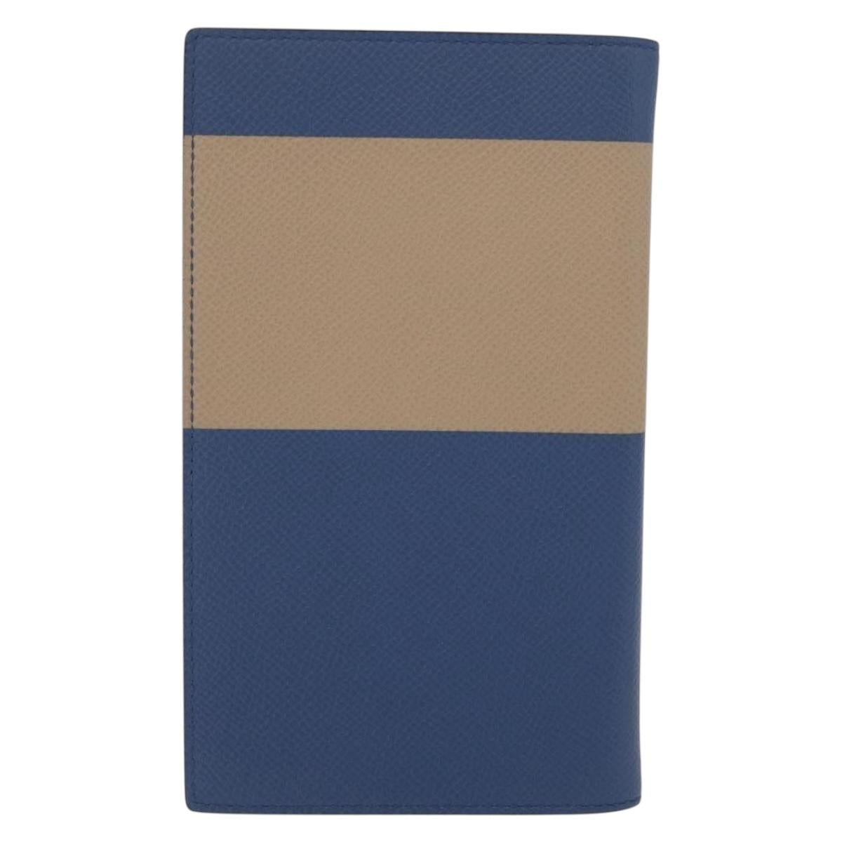 HERMES Agenda Vision Day Planner Cover Leather Blue Auth 206514M