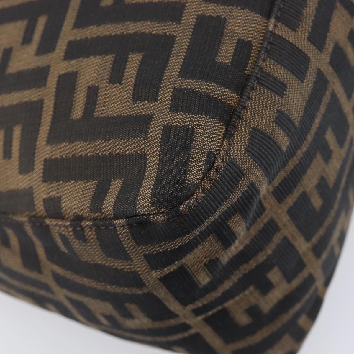 FENDI Zucca Canvas Mamma Baguette Shoulder Bag Brown Black Auth 206518V
