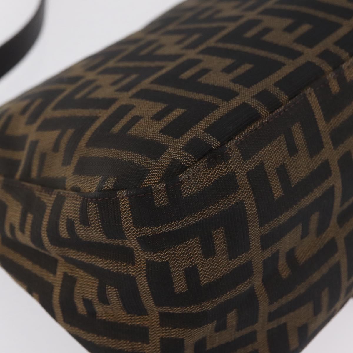 FENDI Zucca Canvas Mamma Baguette Shoulder Bag Brown Black 8BR001 Auth 206519M