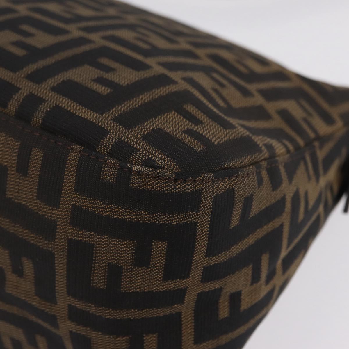 FENDI Zucca Canvas Mamma Baguette Shoulder Bag Brown Black 8BR001 Auth 206519M