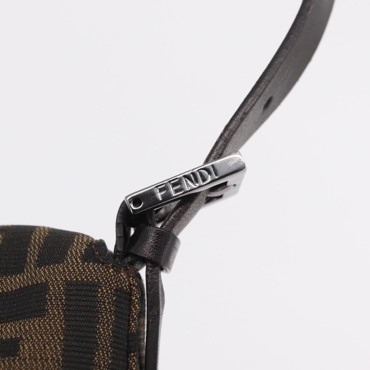 FENDI Zucca Canvas Mamma Baguette Shoulder Bag Brown Black 8BR001 Auth 206519M