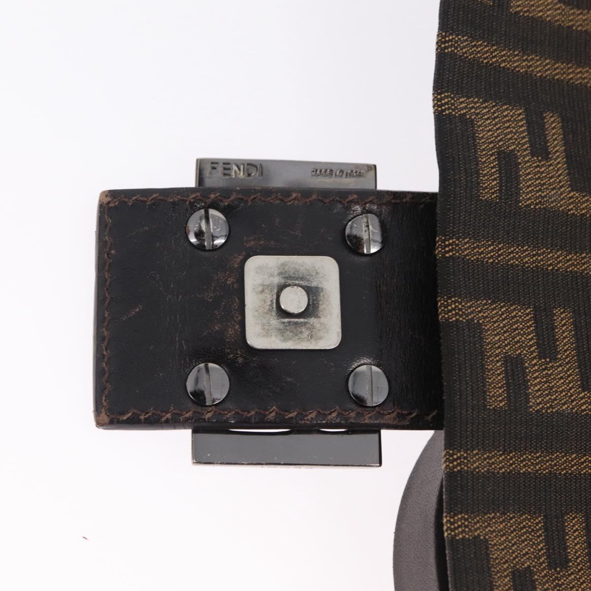 FENDI Zucca Canvas Mamma Baguette Shoulder Bag Brown Black 8BR001 Auth 206519M