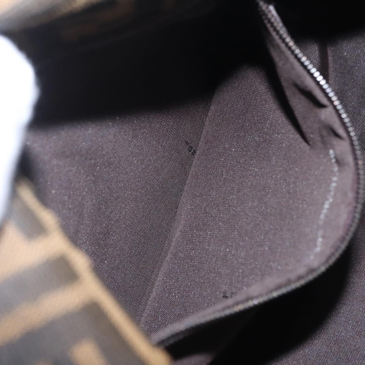 FENDI Zucca Canvas Mamma Baguette Shoulder Bag Brown Black 8BR001 Auth 206519M