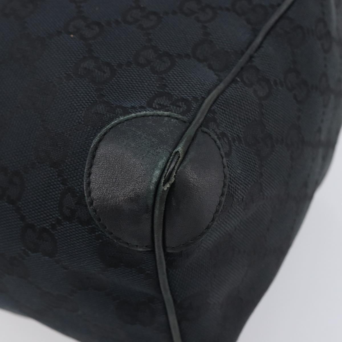 GUCCI GG Canvas Sherry Line Hand Bag Black Silver 000 0846 Auth 206535
