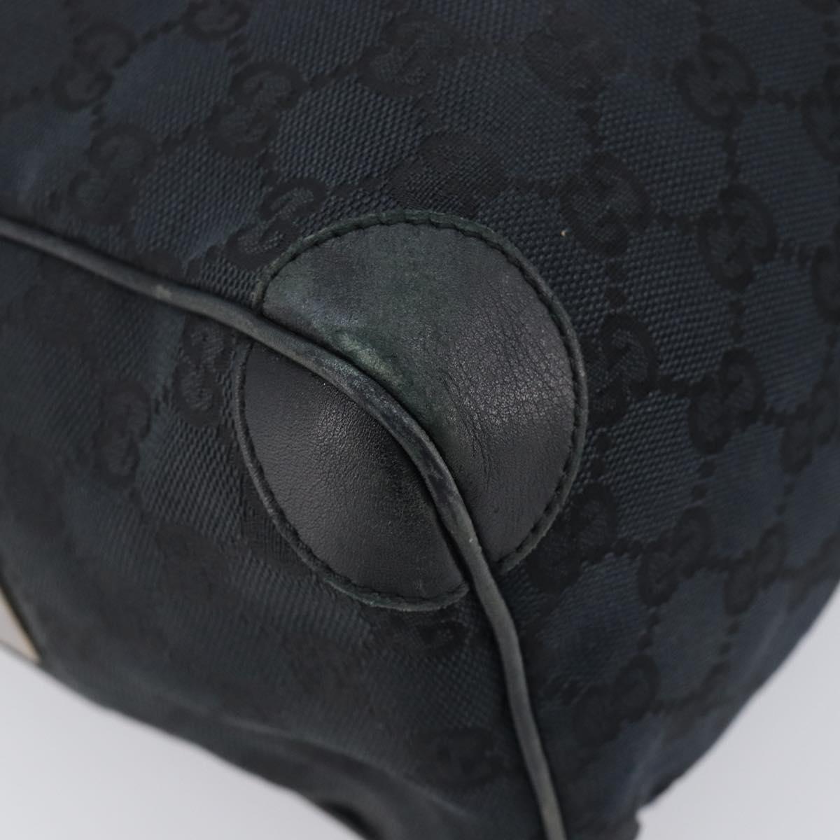 GUCCI GG Canvas Sherry Line Hand Bag Black Silver 000 0846 Auth 206535