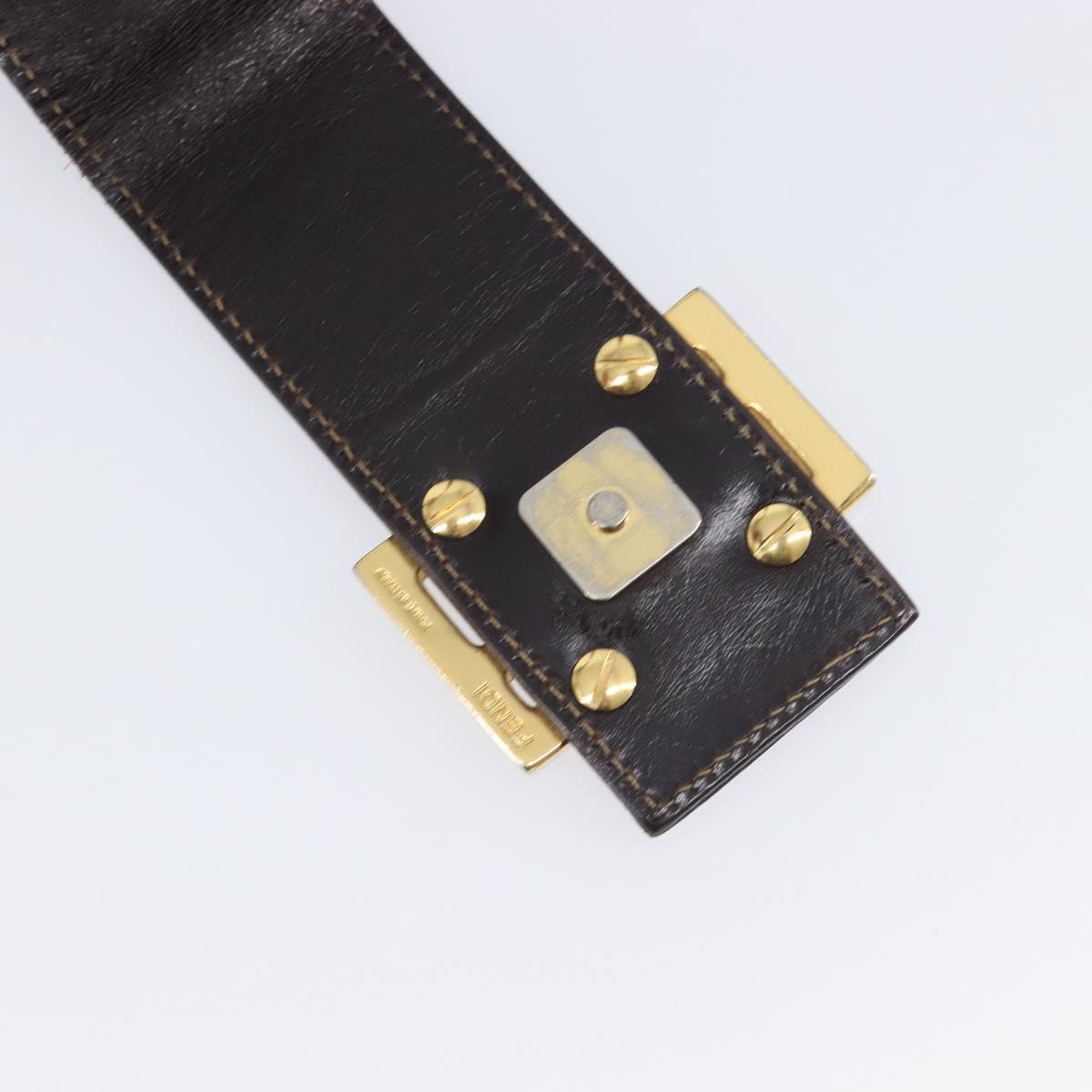 FENDI Zucca Canvas Hand Bag Black Brown Auth 206541A