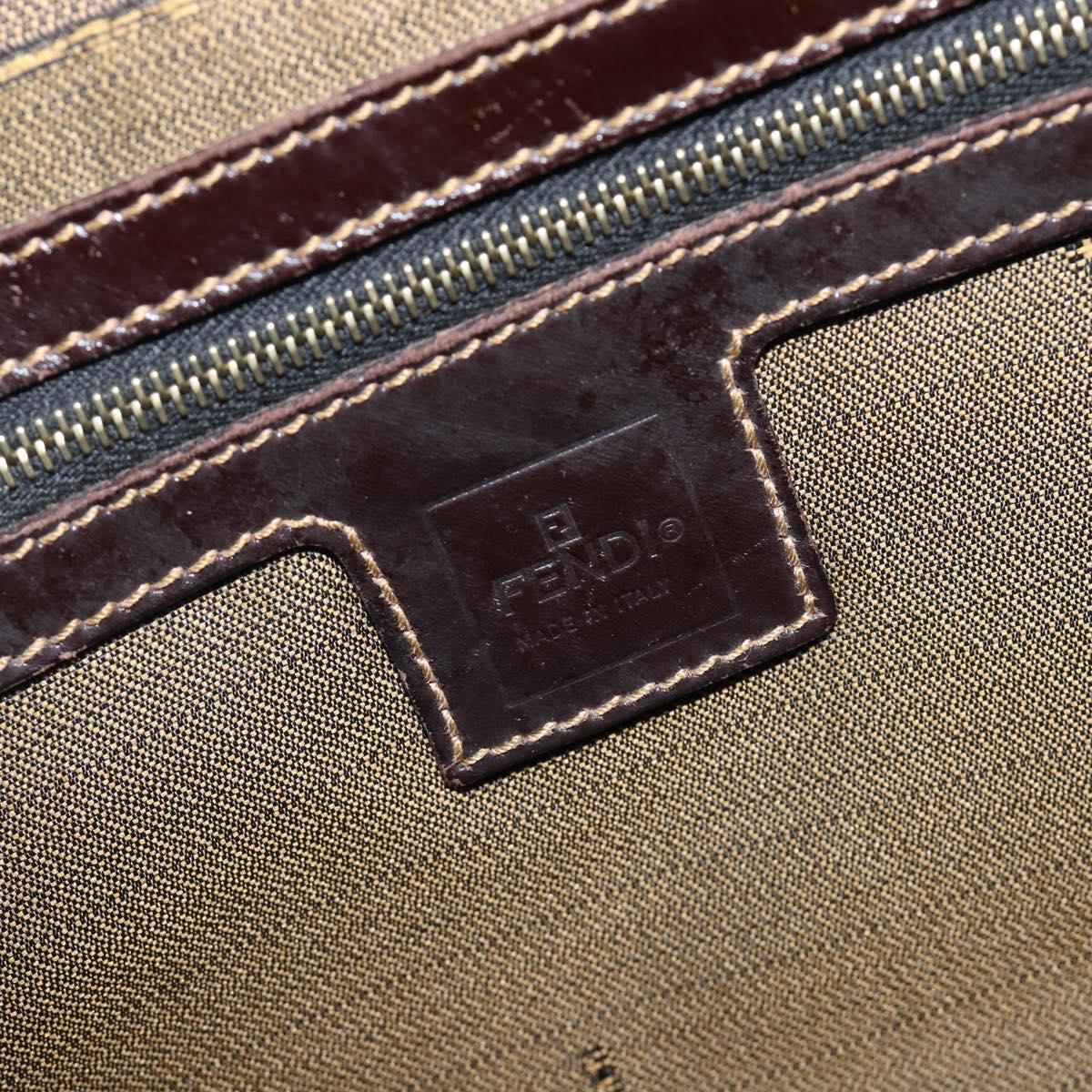 FENDI Zucca Canvas Hand Bag Black Brown Auth 206541A