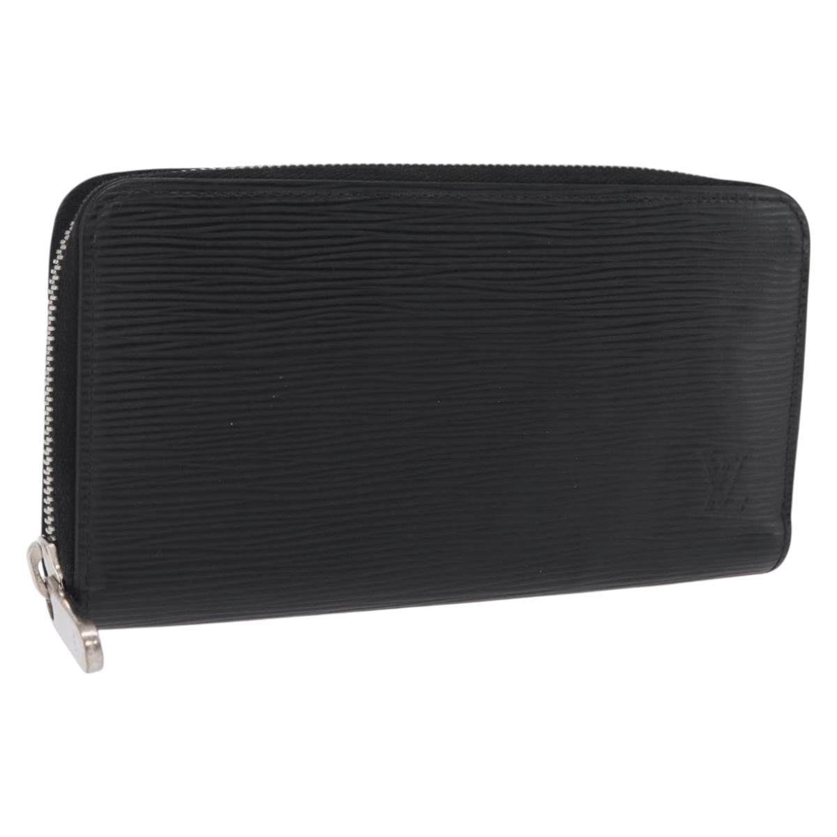 LOUIS VUITTON Epi Zippy Wallet Long Wallet Black M64838 LV Auth 206542A