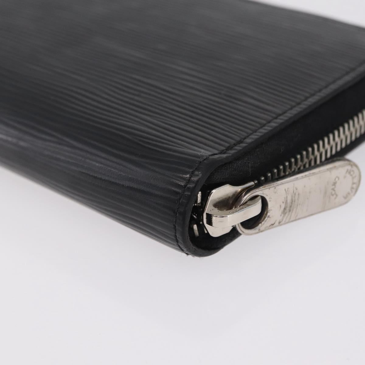 LOUIS VUITTON Epi Zippy Wallet Long Wallet Black M64838 LV Auth 206542A