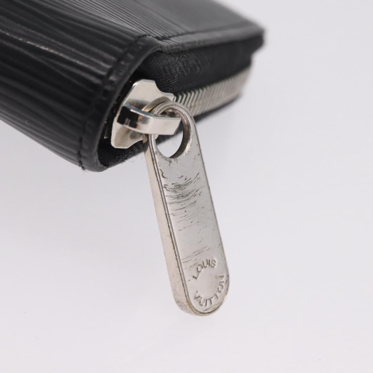 LOUIS VUITTON Epi Zippy Wallet Long Wallet Black M64838 LV Auth 206542A
