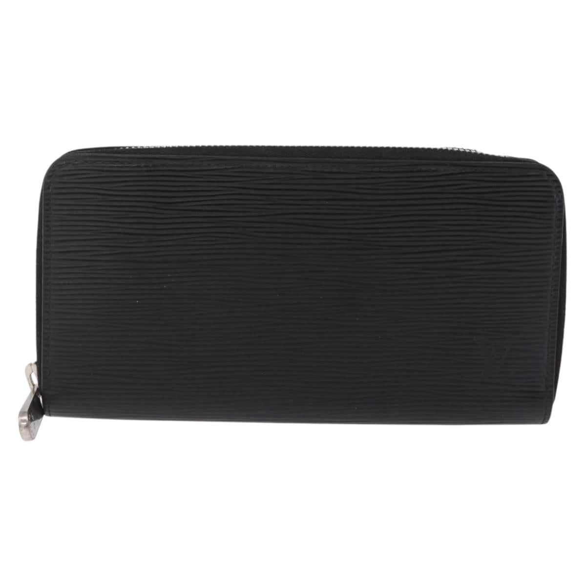 LOUIS VUITTON Epi Zippy Wallet Long Wallet Black M64838 LV Auth 206542A