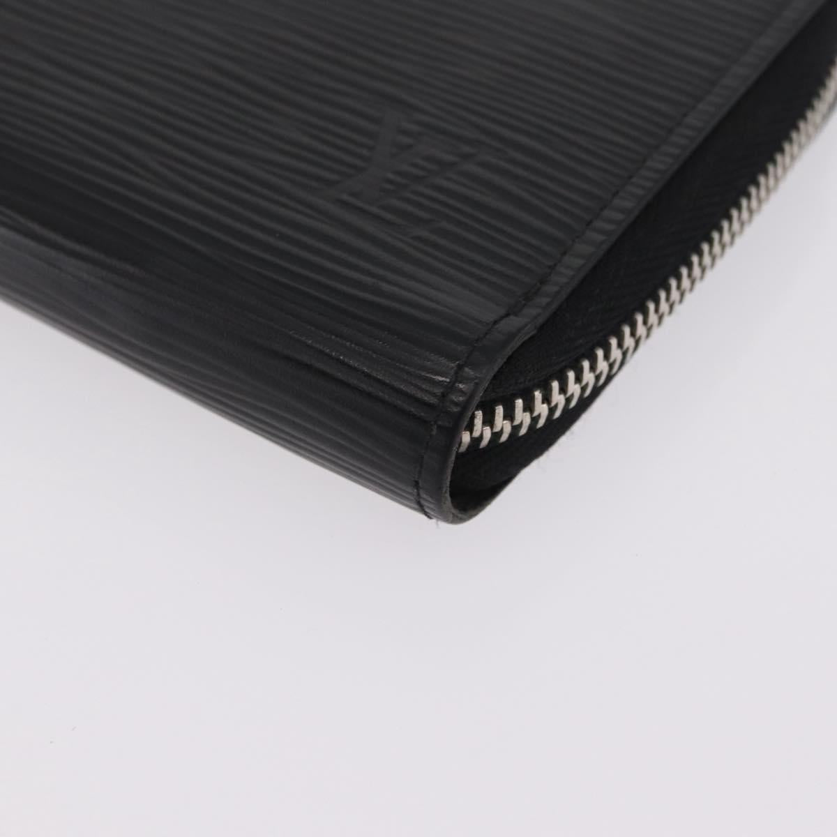 LOUIS VUITTON Epi Zippy Wallet Long Wallet Black M64838 LV Auth 206542A