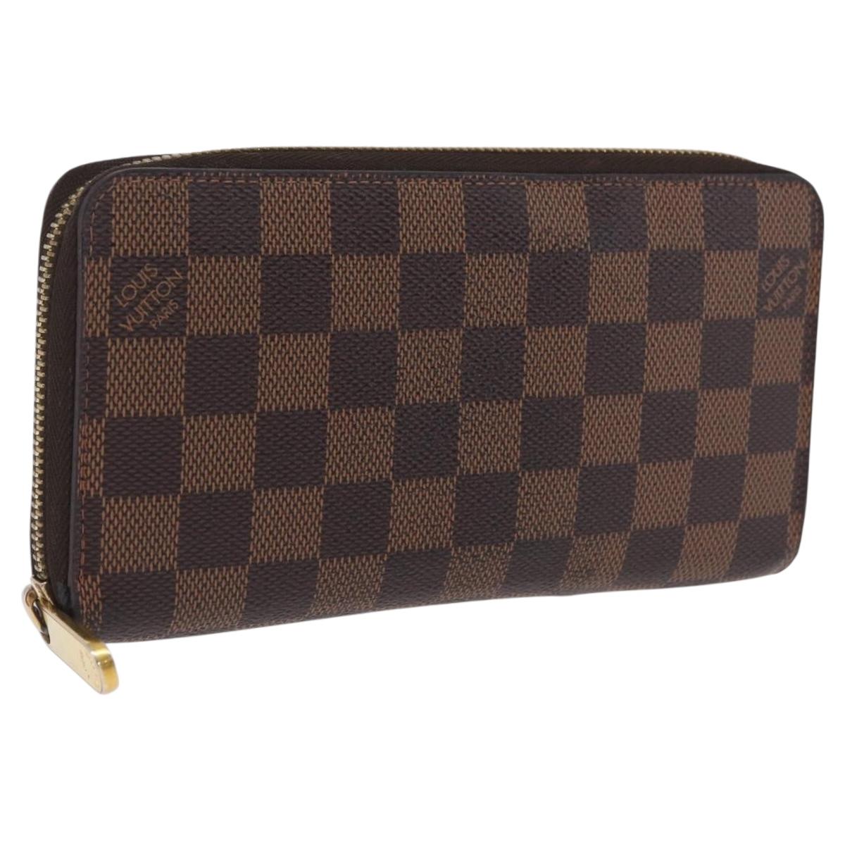 LOUIS VUITTON Damier Ebene Zippy Wallet Long Wallet N41661 LV Auth 206561