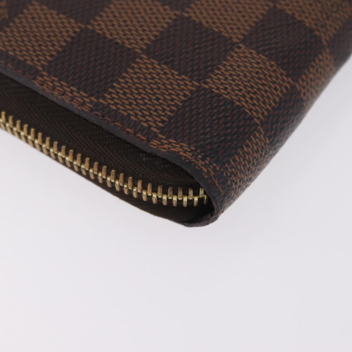 LOUIS VUITTON Damier Ebene Zippy Wallet Long Wallet N41661 LV Auth 206561