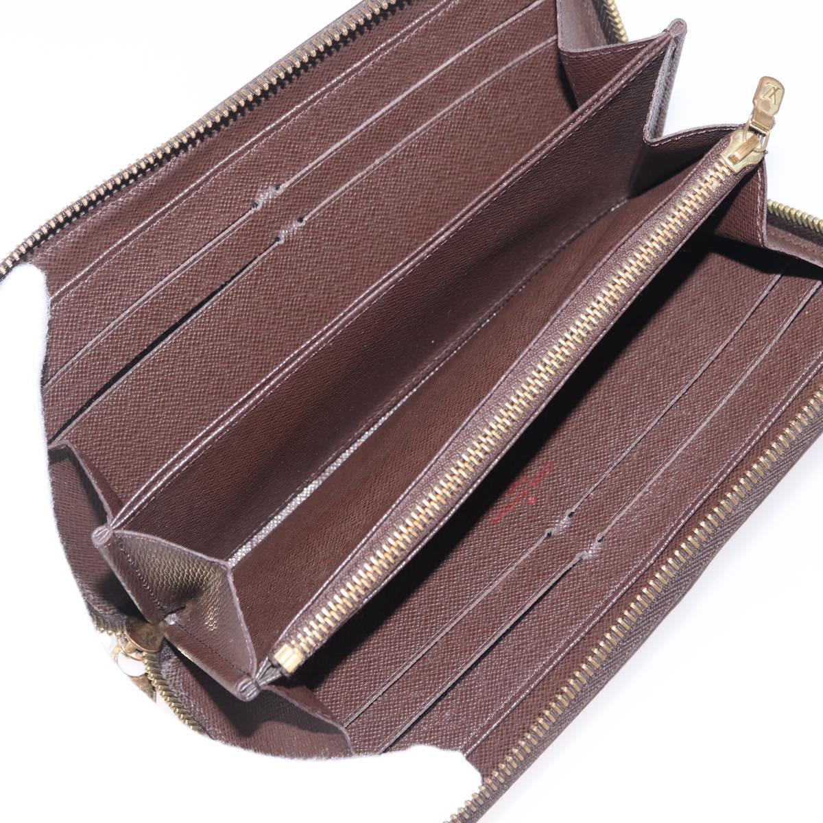 LOUIS VUITTON Damier Ebene Zippy Wallet Long Wallet N41661 LV Auth 206561