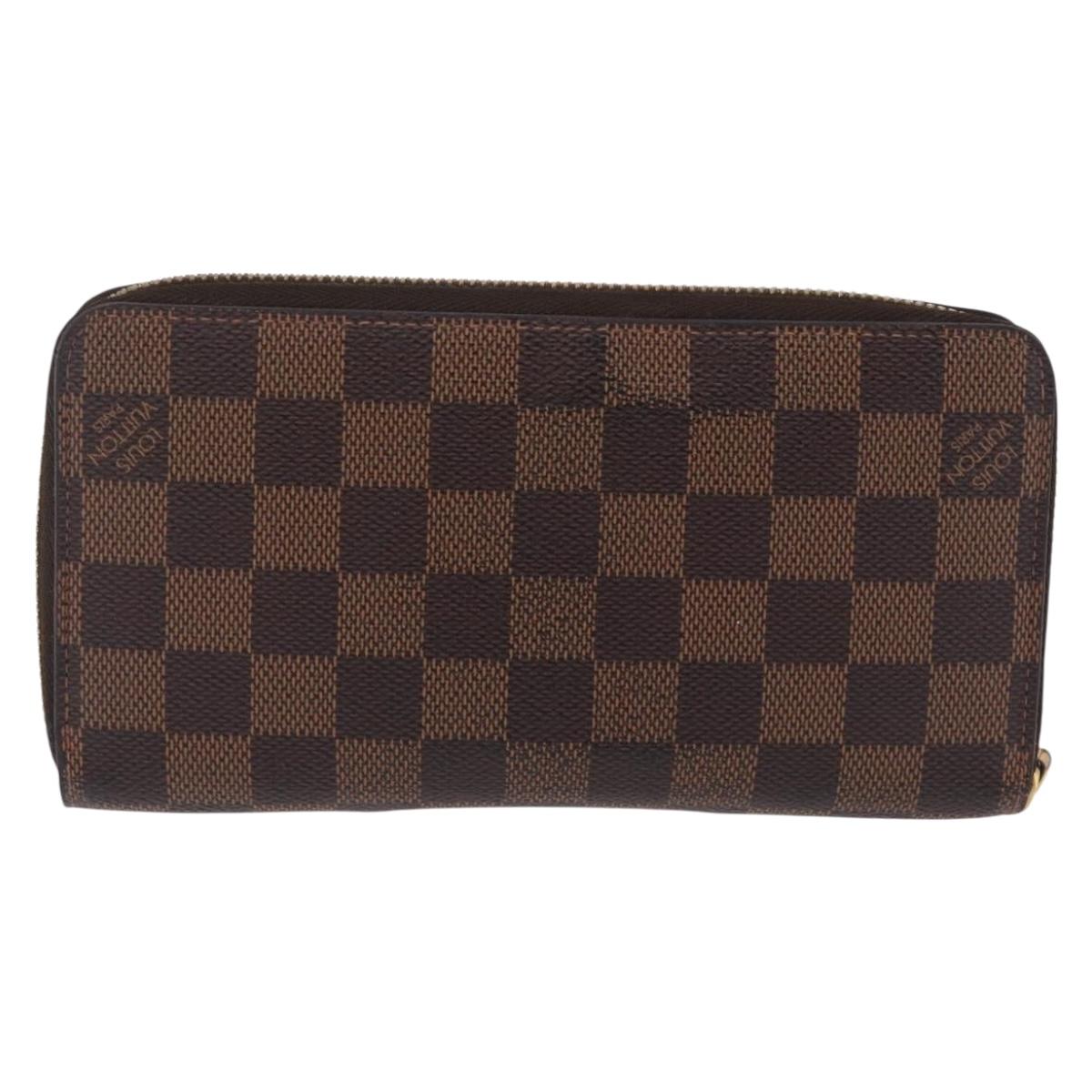 LOUIS VUITTON Damier Ebene Zippy Wallet Long Wallet N41661 LV Auth 206561