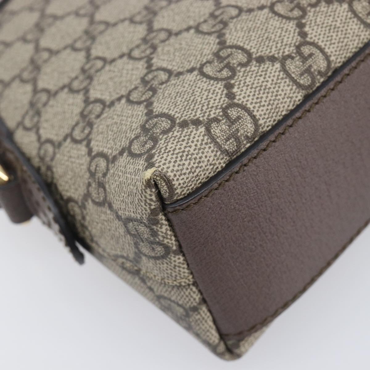 GUCCI GG Supreme Offdia WebSherry Line Bag PVC Beige Gold 499621 Auth 206566V