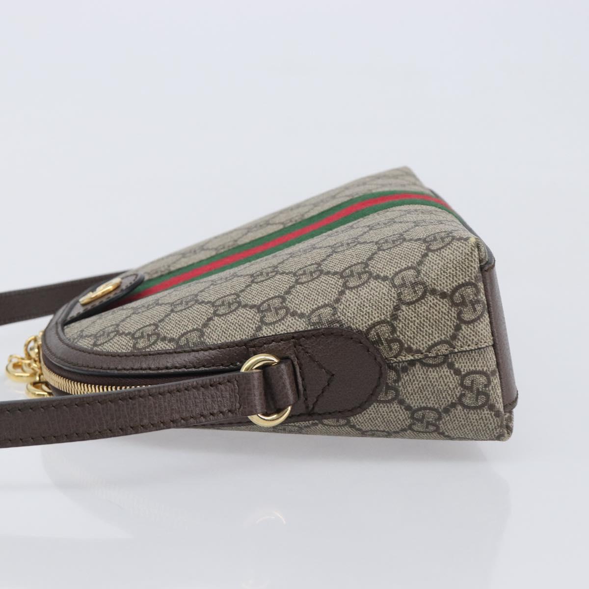 GUCCI GG Supreme Offdia WebSherry Line Bag PVC Beige Gold 499621 Auth 206566V
