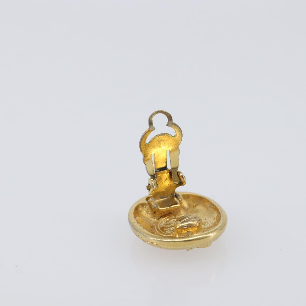 CHANEL Earring Metal Gold CC Auth 206568M