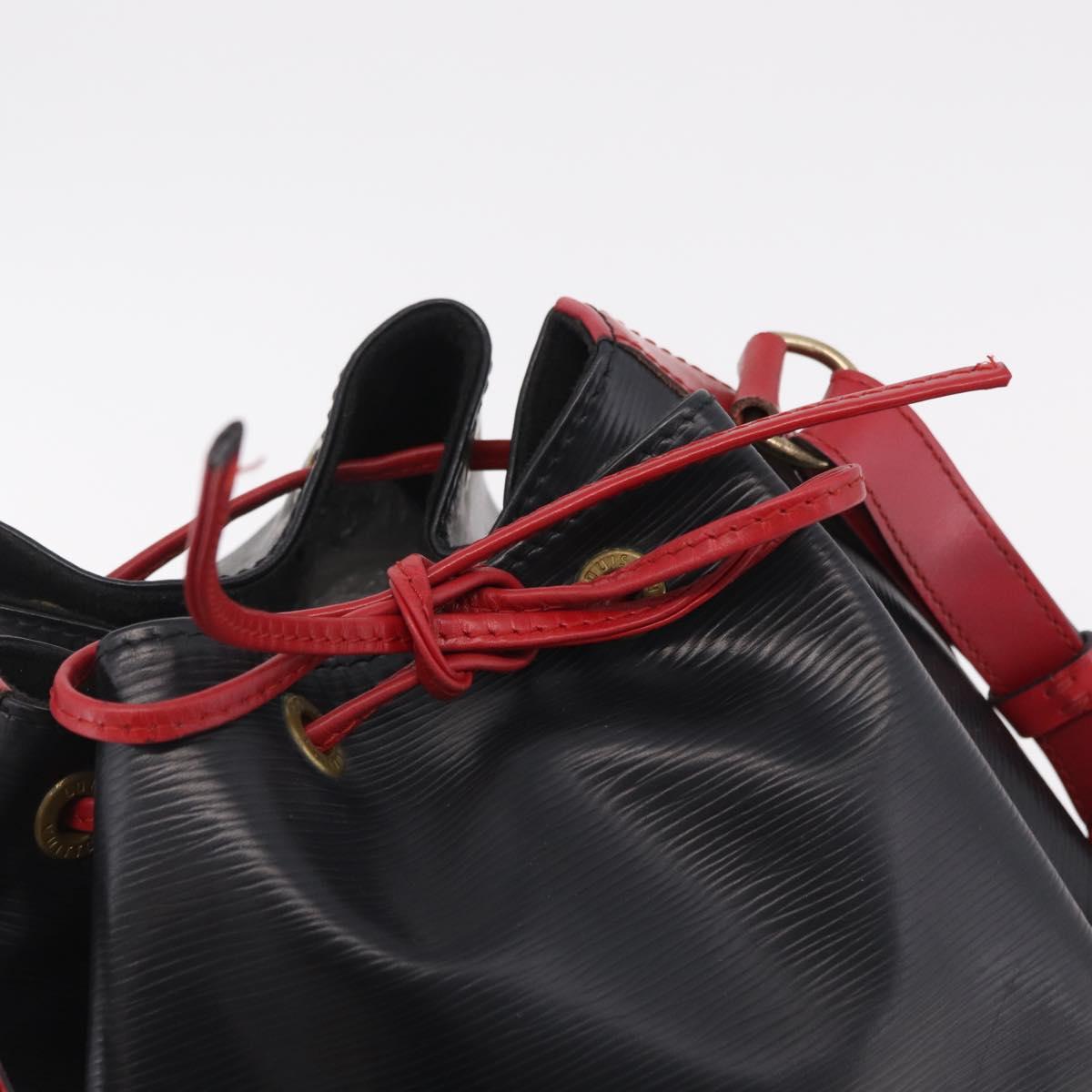 LOUIS VUITTON Epi Noe Shoulder Bag Black Red M44017 LV Auth 206624