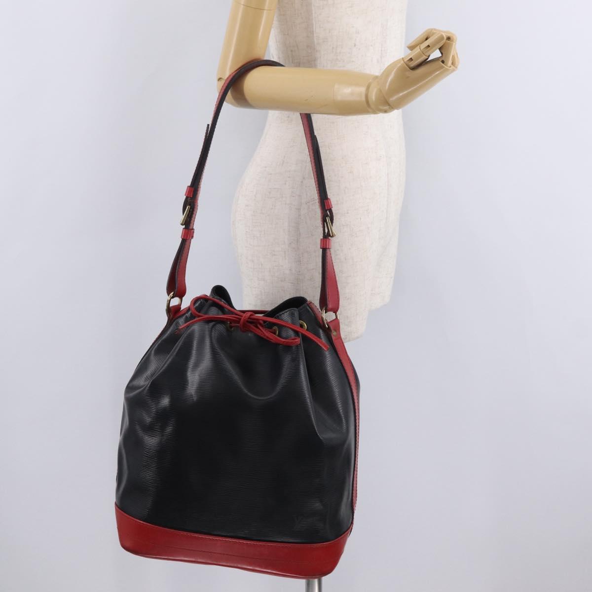 LOUIS VUITTON Epi Noe Shoulder Bag Black Red M44017 LV Auth 206624