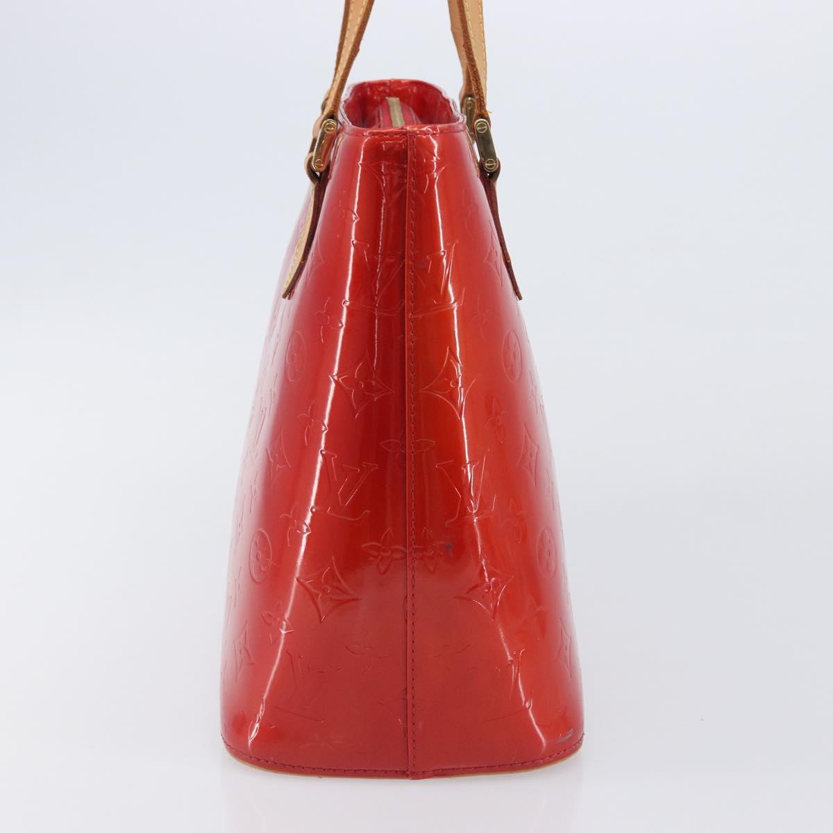 LOUIS VUITTON Monogram Vernis Houston Hand Bag Red M91092 LV Auth 206637