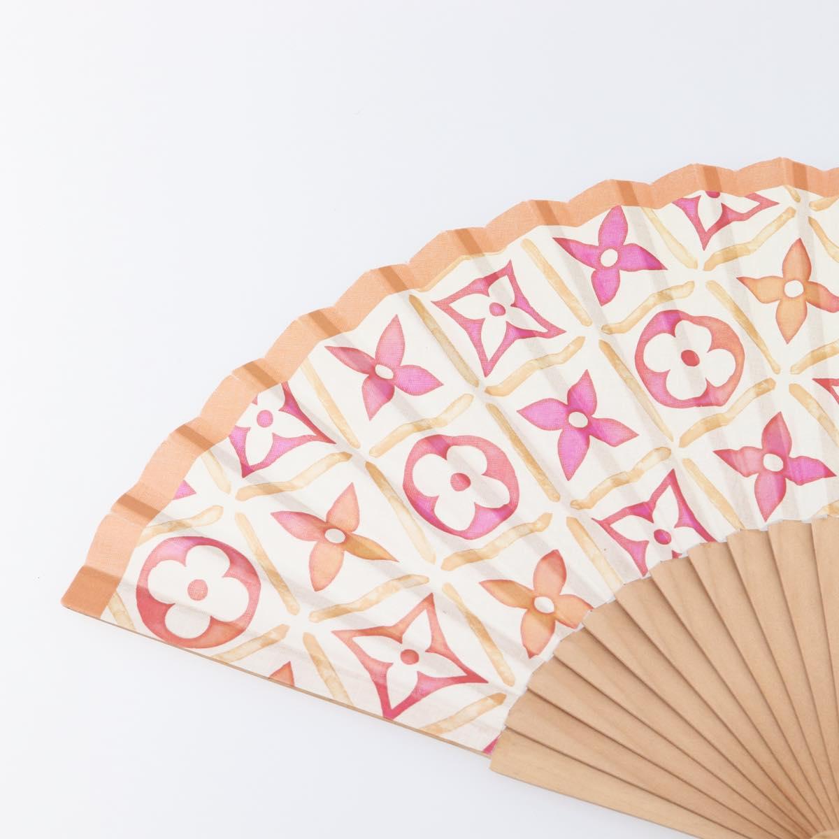 LOUIS VUITTON Monogram Tiles Japanese Fan Red UD1294 LV Auth 206652M