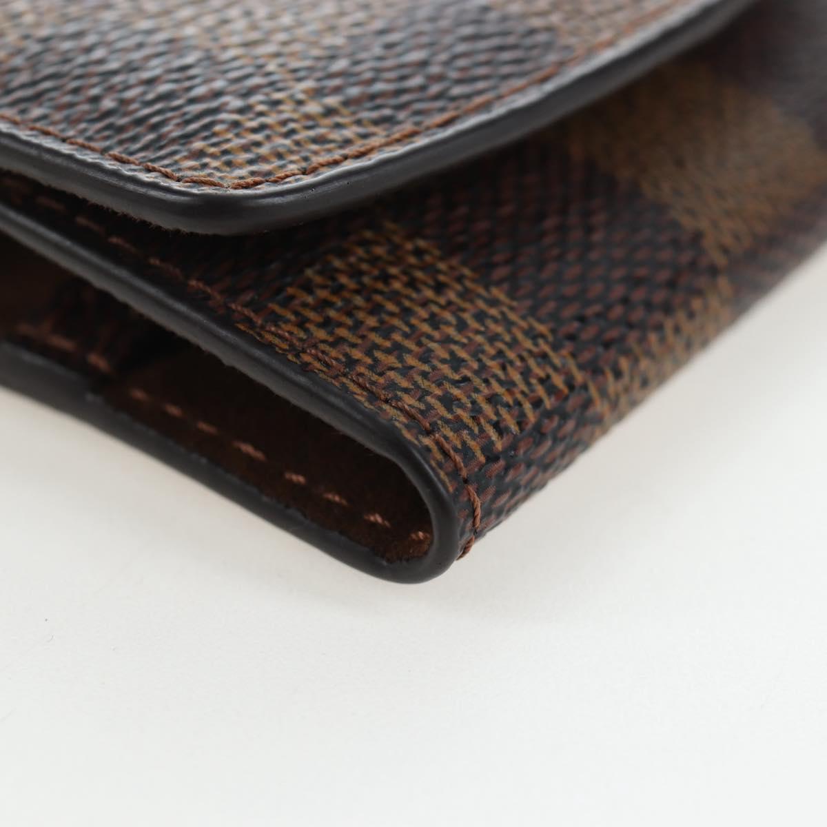 LOUIS VUITTON Damier Ebene Buton de Manchette Cuffs Silver Auth 206661V