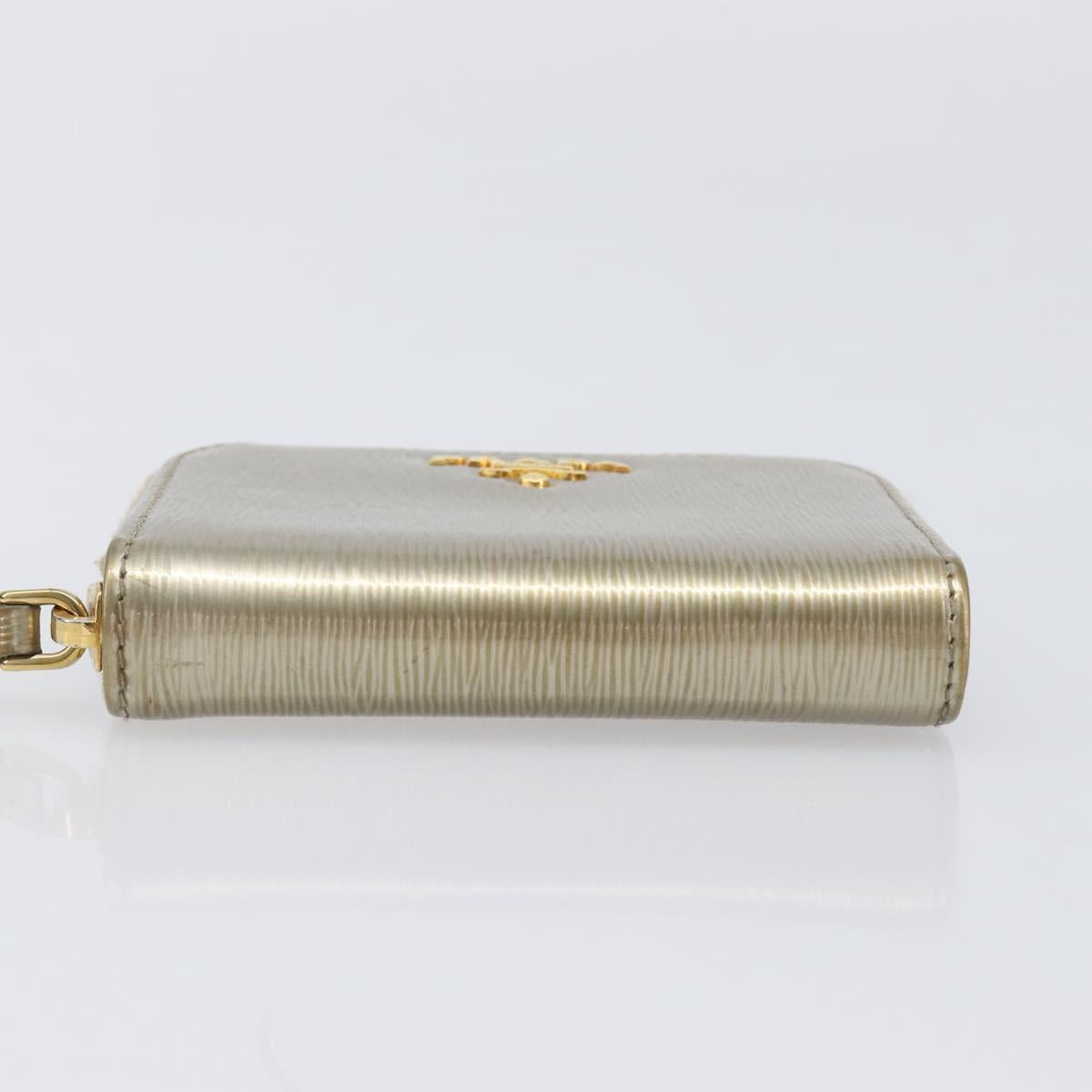 PRADA Wallet Leather Gold Auth 206671A
