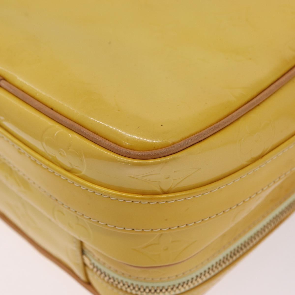 LOUIS VUITTON Monogram Vernis Wooster Bag Lime Yellow M91075 LV Auth 206679A