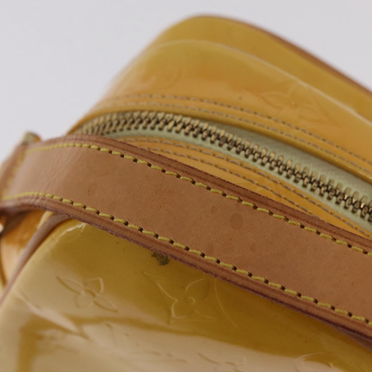LOUIS VUITTON Monogram Vernis Wooster Bag Lime Yellow M91075 LV Auth 206679A