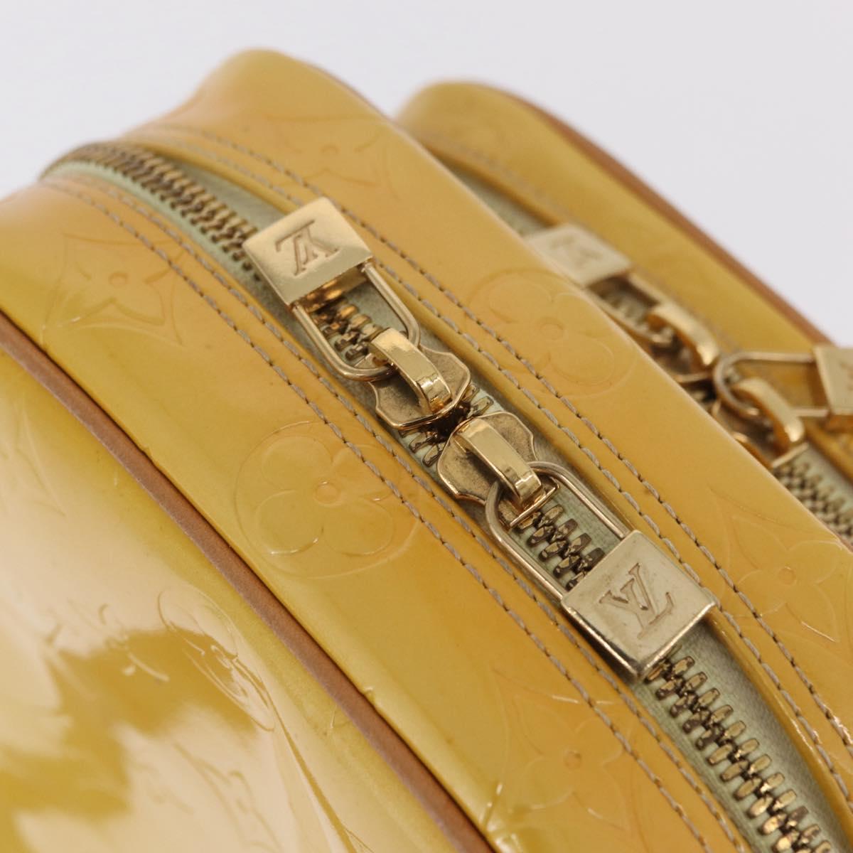 LOUIS VUITTON Monogram Vernis Wooster Bag Lime Yellow M91075 LV Auth 206679A