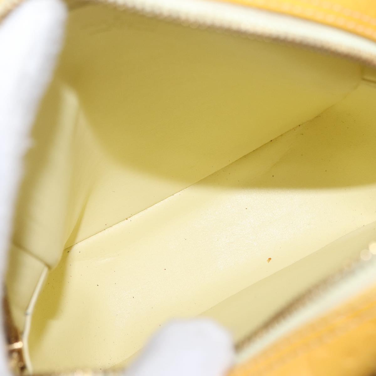 LOUIS VUITTON Monogram Vernis Wooster Bag Lime Yellow M91075 LV Auth 206679A