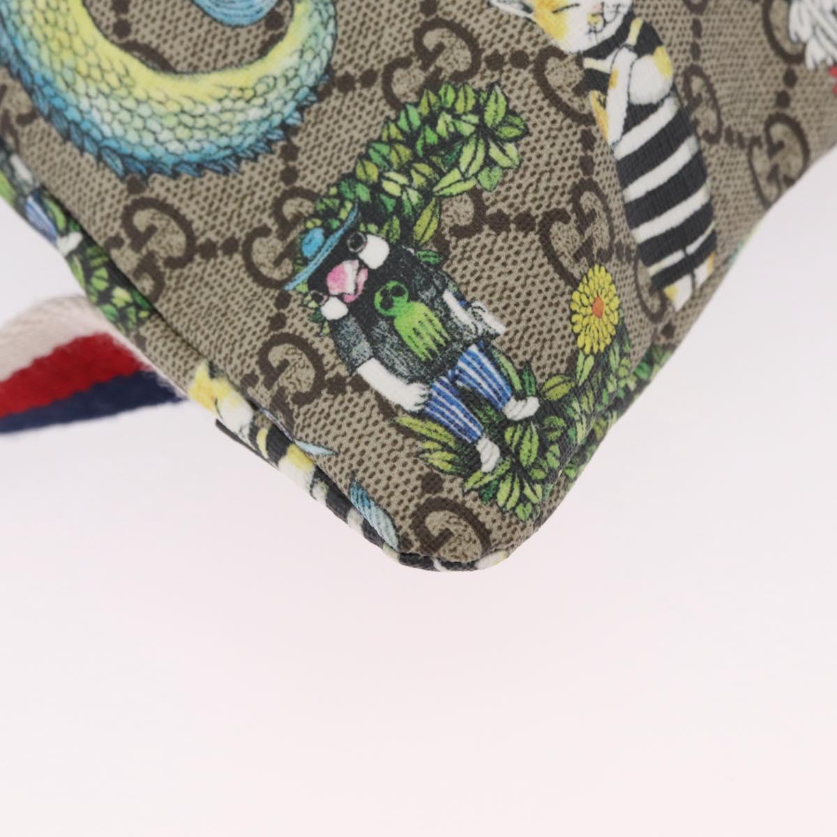 GUCCI GG Supreme Yuko Higuchi Backpack PVC Beige Red 550775 Auth 206696SAM