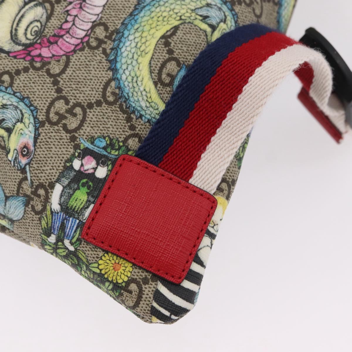 GUCCI GG Supreme Yuko Higuchi Backpack PVC Beige Red 550775 Auth 206696SAM