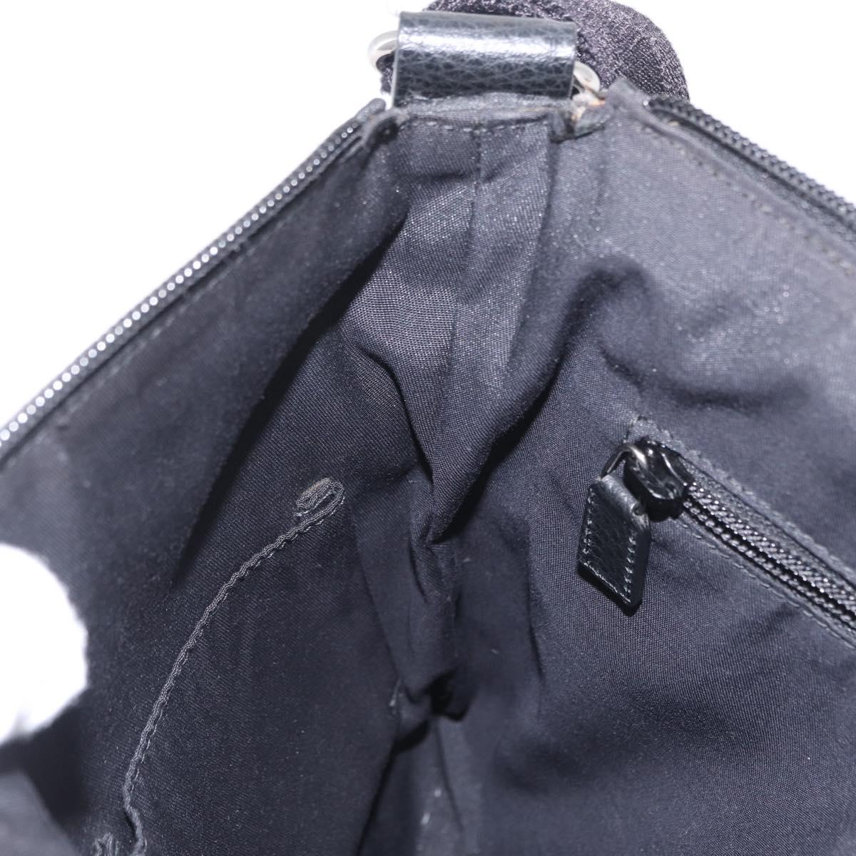 GUCCI GG Canvas Shoulder Bag Outlet Black Silver 374414 Auth 206722A