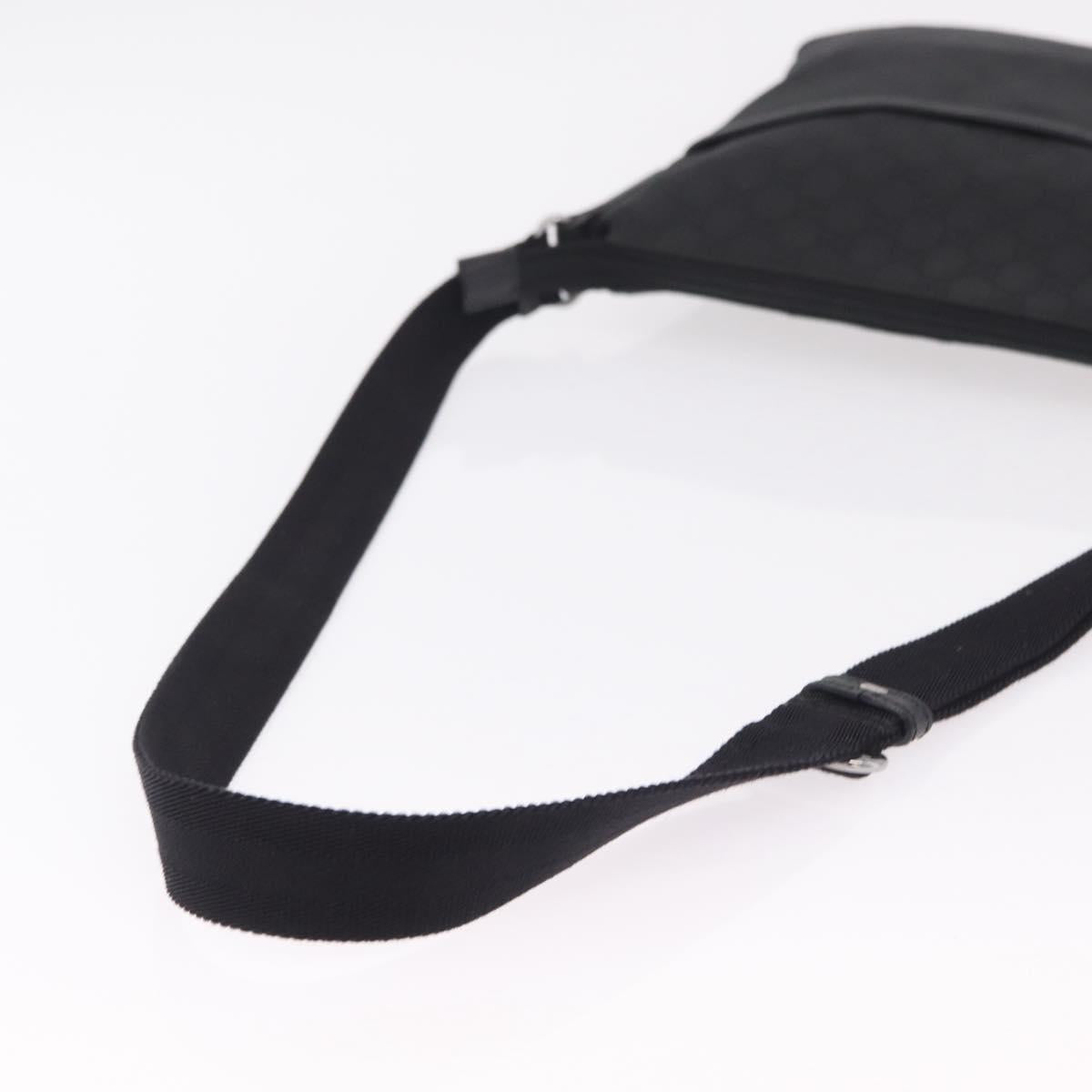 GUCCI GG Canvas Shoulder Bag Outlet Black Silver 374414 Auth 206722A