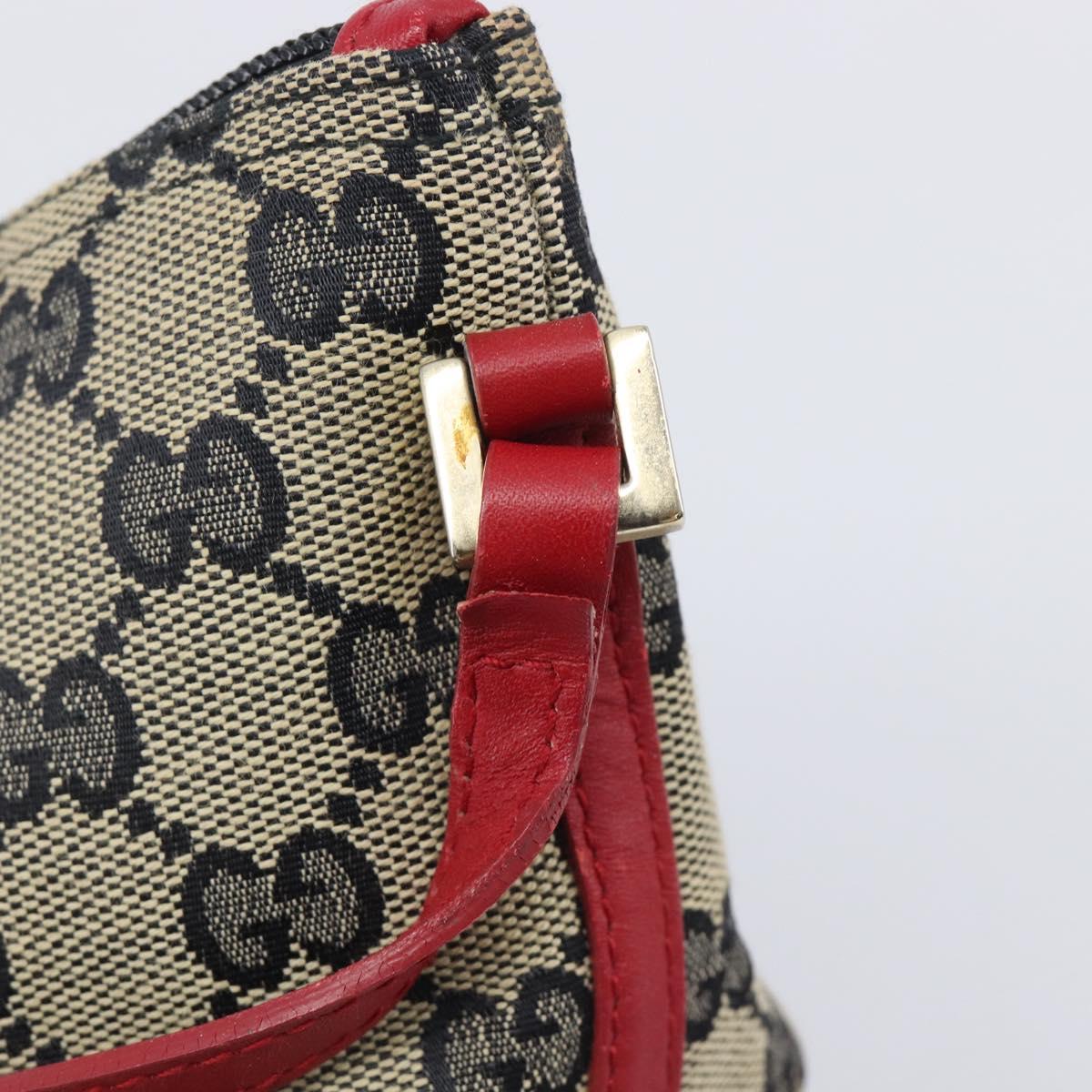 GUCCI GG Canvas Accessory Pouch Navy Gold 039 1103 Auth 206723A
