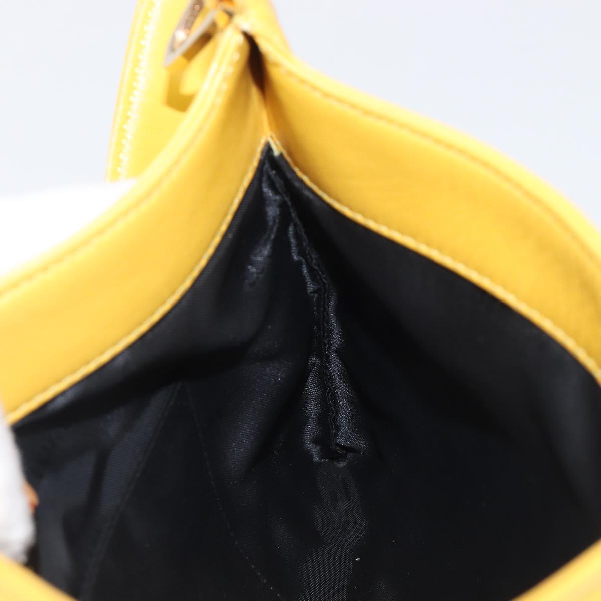 LOEWE Shoulder Bag Leather Yellow Gold Auth 206726A
