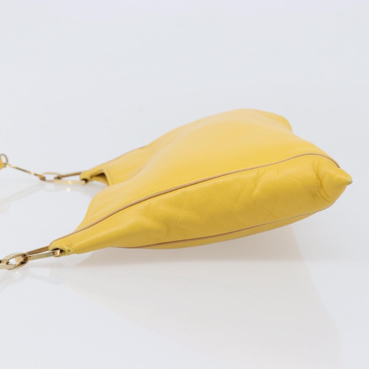 LOEWE Shoulder Bag Leather Yellow Gold Auth 206726A
