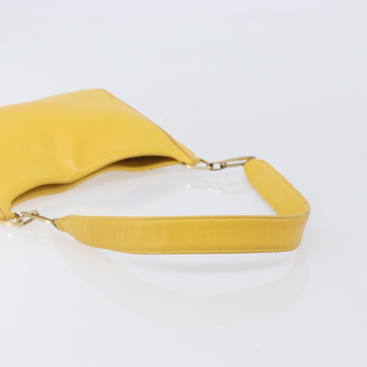 LOEWE Shoulder Bag Leather Yellow Gold Auth 206726A
