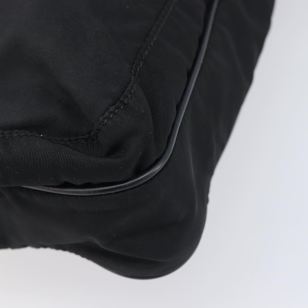 PRADA Shoulder Bag Nylon Black Silver Auth 206731A
